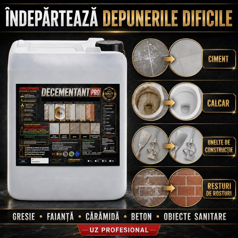 Putere maximă împotriva cimentului și calcarului. Miros foarte redus, ideal și pentru spații închise.